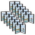 Clearance 5x7 Floating Frame, Double Hinged Metal Frame Displays Any Size Photo up to 5 by 7 (12 Pcs Per Box) Black