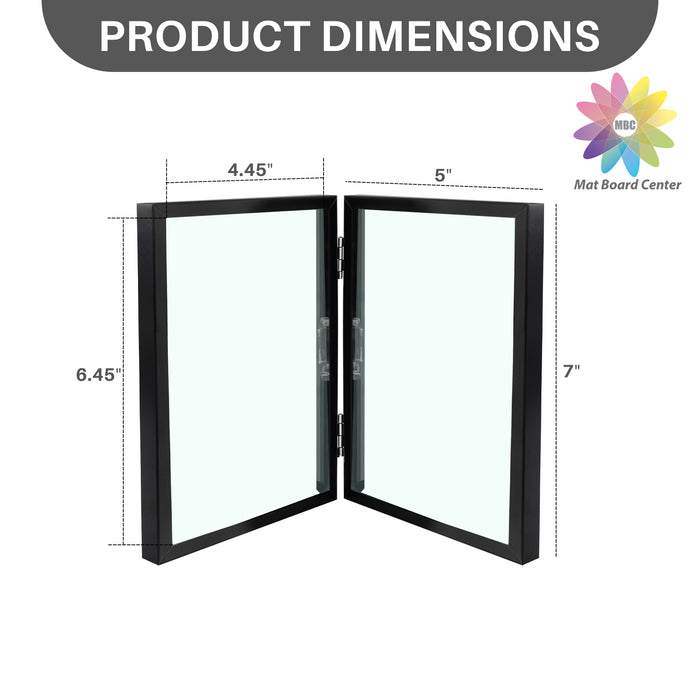 Clearance 5x7 Floating Frame, Double Hinged Metal Frame Displays Any Size Photo up to 5 by 7 (12 Pcs Per Box)