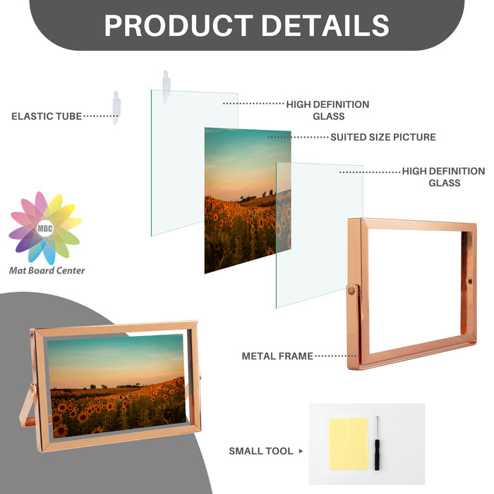 Clearance 6x4 Floating Frame Displays Any Size Photo up to 6 by 4 Rose Gold (24 Pcs Per Box)