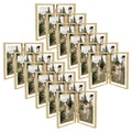 Clearance 6x8 Floating Frame, Double Hinged Metal Frame Displays Any Size Photo up to 6 by 8 (12 Pcs Per Box) Gold