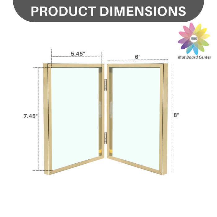 Clearance 6x8 Floating Frame, Double Hinged Metal Frame Displays Any Size Photo up to 6 by 8 (12 Pcs Per Box)