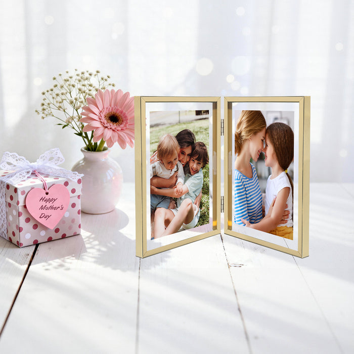 Clearance 6x8 Floating Frame, Double Hinged Metal Frame Displays Any Size Photo up to 6 by 8 (12 Pcs Per Box)