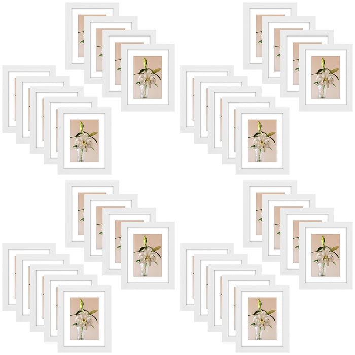 Clearance 6x8 Picture Frame for 4x6 Photo with White Mat and Plexiglass (36 Pcs Per Box) White