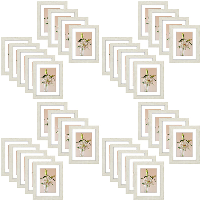 Clearance 6x8 Picture Frame for 4x6 Photo with White Mat and Plexiglass (36 Pcs Per Box) Grey
