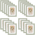 Clearance 6x8 Picture Frame for 4x6 Photo with White Mat and Plexiglass Light Grey (18 Pcs Per Box)