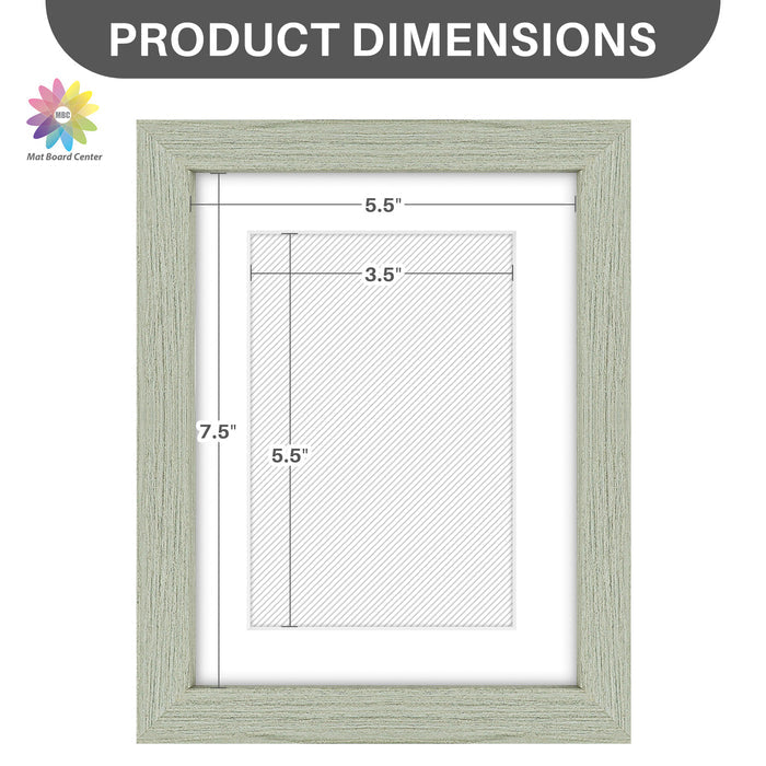 Clearance 6x8 Picture Frame for 4x6 Photo with White Mat and Plexiglass Light Grey (18 Pcs Per Box)