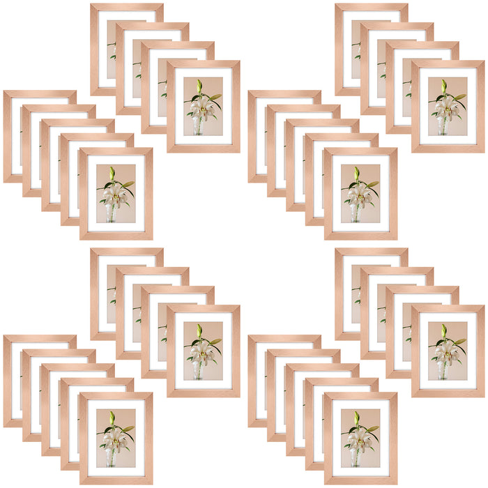 Clearance 6x8 Picture Frames for 4x6 Photo with White Mat and Plexiglass 36 Pack