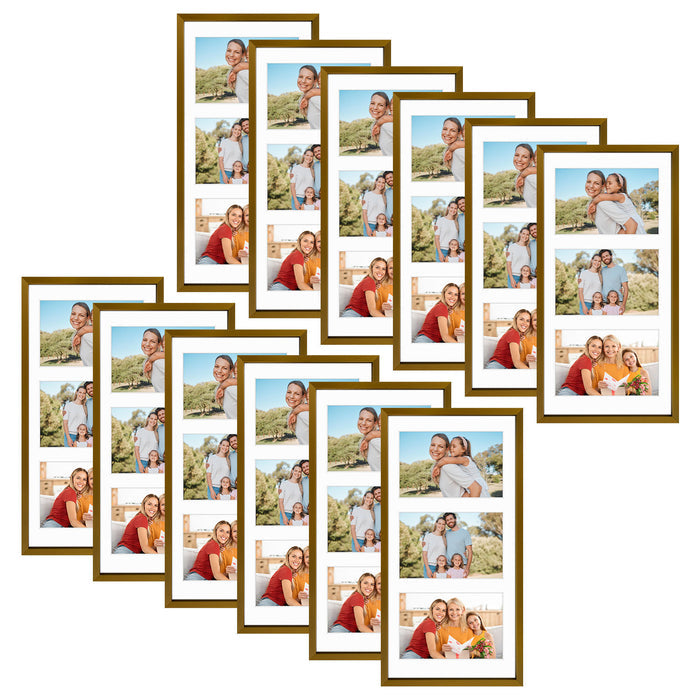 Clearance 7x14 Aluminum Collage Picture Frame for Three 4x6 Photos Bronze (12 Pcs Per Box)