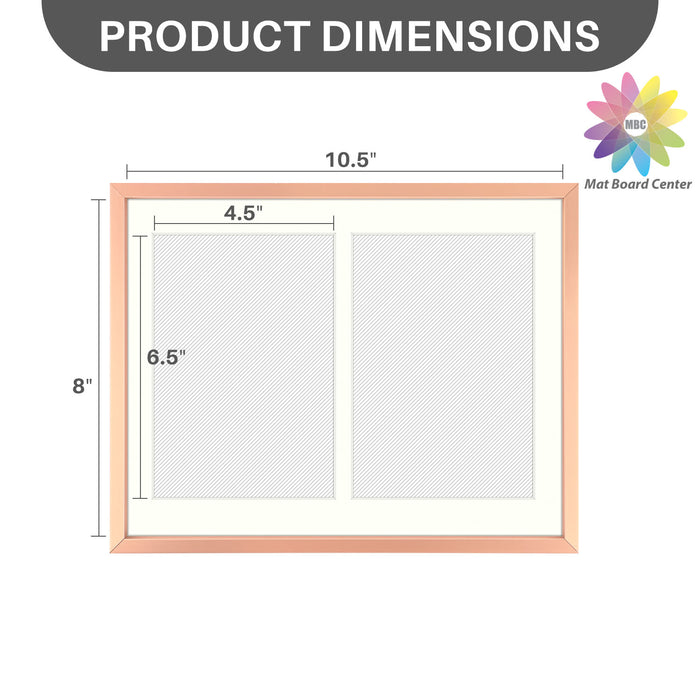 Clearance 8.5x11 Aluminum Collage Picture Frame for Two 5x7 Photos Rose Gold(8 Pcs per Box)