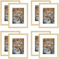 Clearance 8.5x11 Picture Frame For 6x8 Picture With White Mat and Plexiglass Beige (8 Pcs per Box)