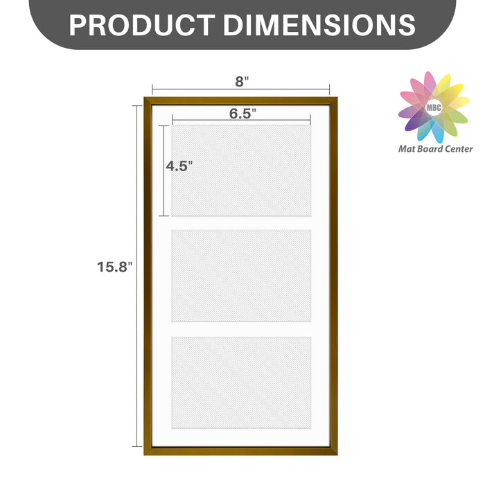 Clearance 8.5x16.3 Aluminum Collage Picture Frame for Three 5x7 Photos Bronze (6 Pcs Per Box)