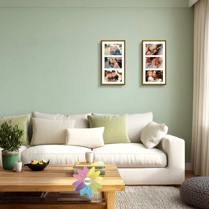Clearance 8.5x16.3 Aluminum Collage Picture Frame for Three 5x7 Photos Bronze (6 Pcs Per Box)