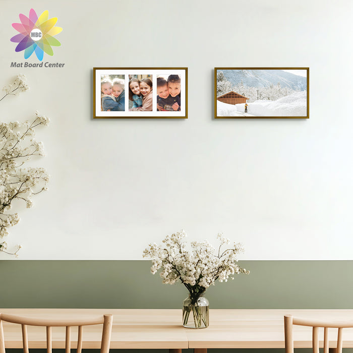 Clearance 8.5x16.3 Aluminum Collage Picture Frame for Three 5x7 Photos Bronze (6 Pcs Per Box)
