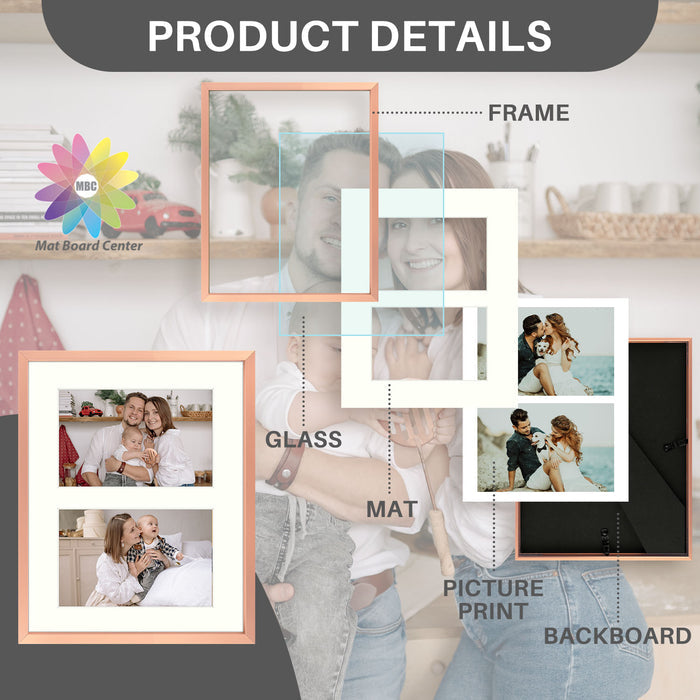Clearance 8x10 Aluminum Collage Picture Frame for Two 4x6 photos (12 Pcs per Box)