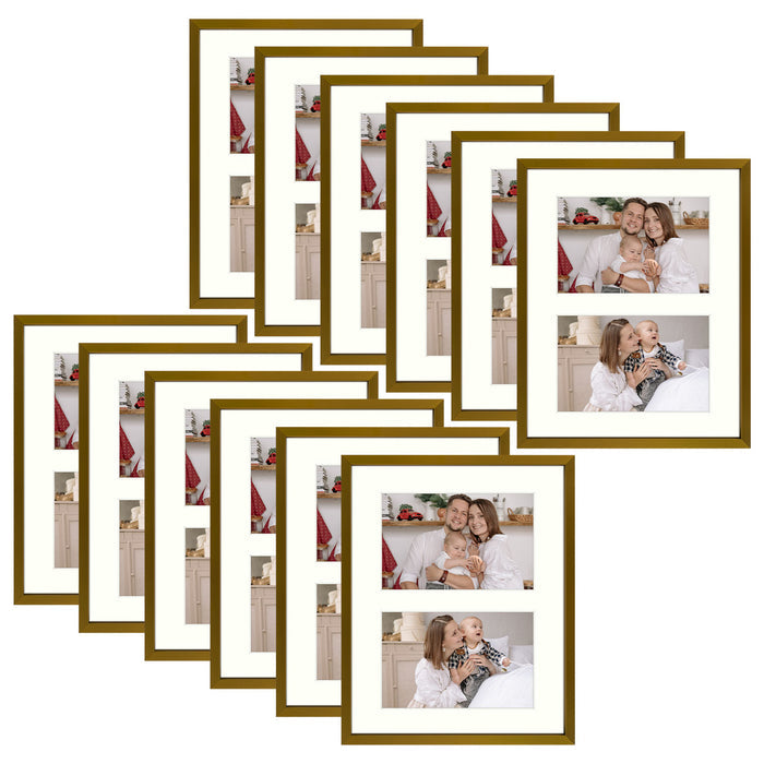 Clearance 8x10 Aluminum Collage Picture Frame for Two 4x6 photos (12 Pcs per Box) Bronze