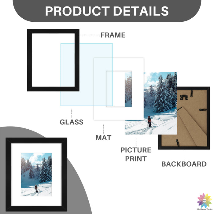 Clearance 8x10 Black Picture Frame for 5x7 Photo (18 Pcs Per Box)