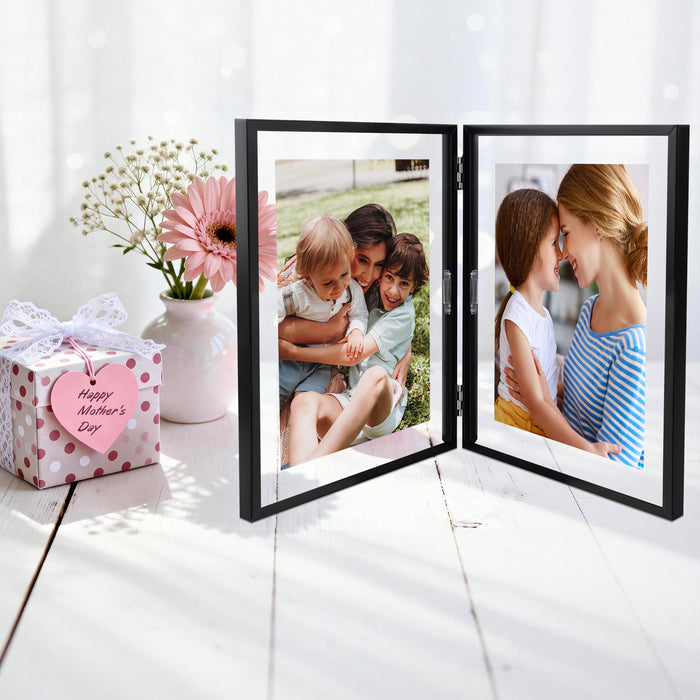 Clearance 8x10 Floating Frame, Double Hinged Metal Frame Displays Any Size Photo up to 8 by 10 (12 Pcs Per Box)