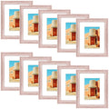 Clearance 8x10 Picture Frame with White Mat and Plexiglass (10 Pcs Per Box) Pink