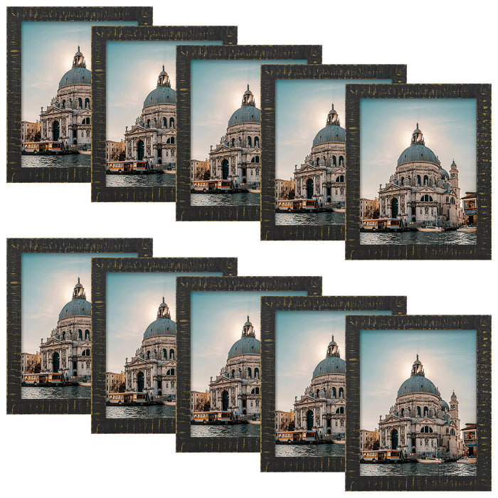 Clearance 8x10 Wood Frame with Plexiglass (10 Pcs Per Box) Rustic Black