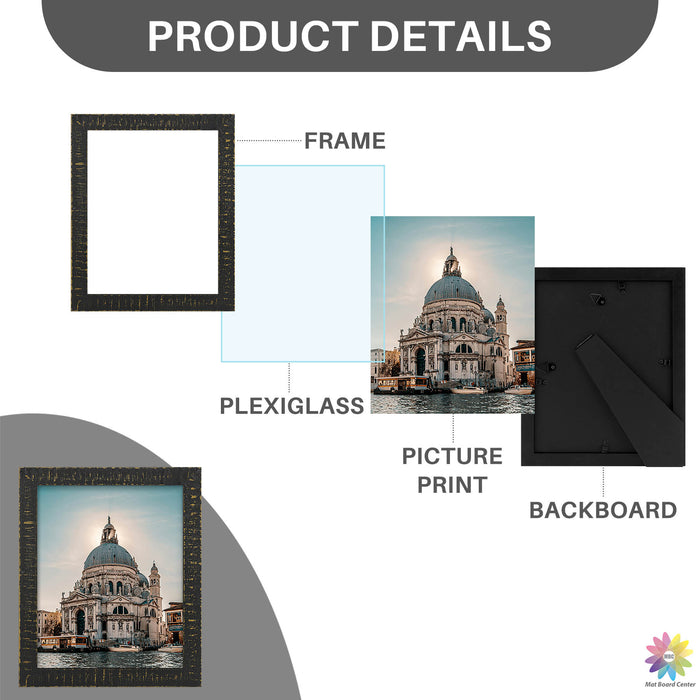 Clearance 8x10 Wood Frame with Plexiglass (10 Pcs Per Box)