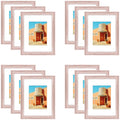Clearance 9x12 Picture Frame for 6x8 Photo with White Mat and Plexiglass (12 Pcs Per Box) Pink