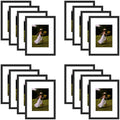 Clearance 9x12 Picture Frame for 6x8 Photo with White Mat and Plexiglass (16 Pcs per Box) Black