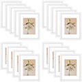 Clearance 9x12 Picture Frames for 6x8 Photo with White Mat and Plexiglass (18 Pcs Per Box) White