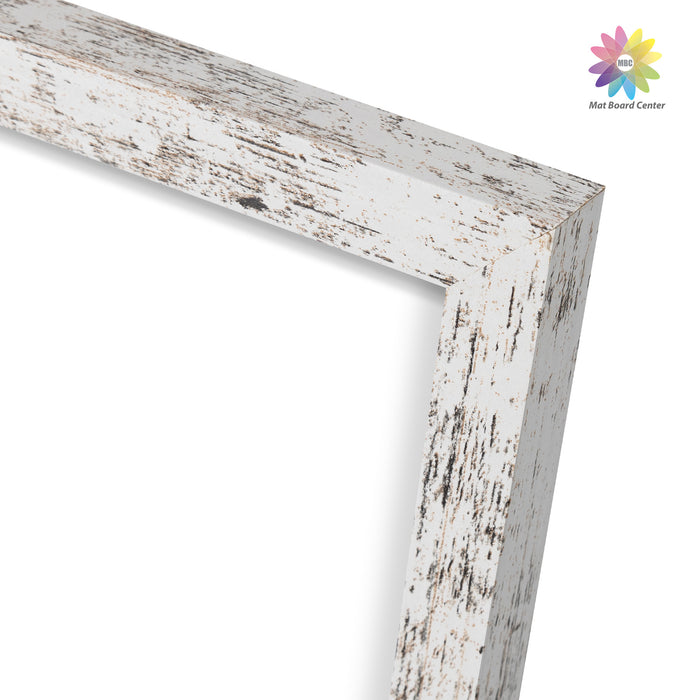 Clearance 9x12 Rustic White Picture Frame for 6x8 Photo with White Mat and Plexiglass (16 Pcs per Box)