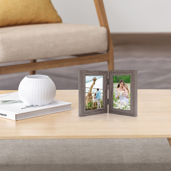 Clearance Double Picture Frame For 4x6 Photo Hinged Frames (10 Pcs Per Box)