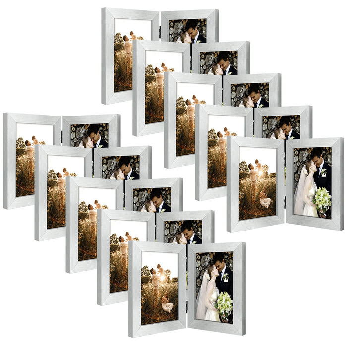 Clearance Double Picture Frame for 5x7 Picture (10 Pcs Per Box) Silver