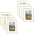 Clearance, Pack of 8, 12x16 Beige Picture Frame for 8x12 Photo with Ivory Mat and Real Glass
