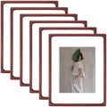 Clearance Rounded Corner 11x14 Picture Frame For 8x10 Photos With White Mat and Real Glass Mahogany (6 Pcs Per Box)