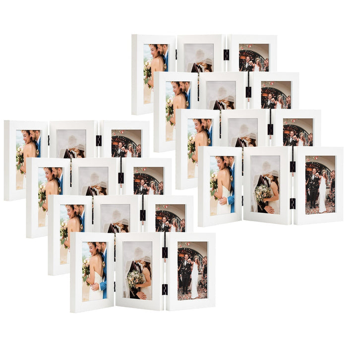 Clearance Three Picture Frame for Three 4x6 Pictures (8 Pcs per Box) White