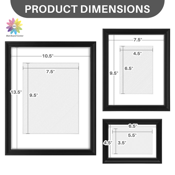 Clearance Wall Gallery Photo Wood Frames with White Mat and Real Glass (21 Pcs Per Box)