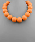 Color Wood Ball Necklace