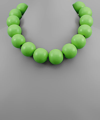 Color Wood Ball Necklace