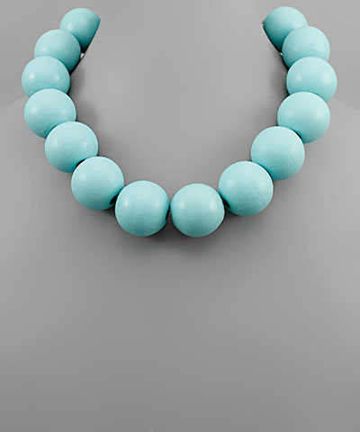 Color Wood Ball Necklace