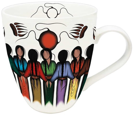 Community Strength indigenous art mug by Simone McLeod Canada