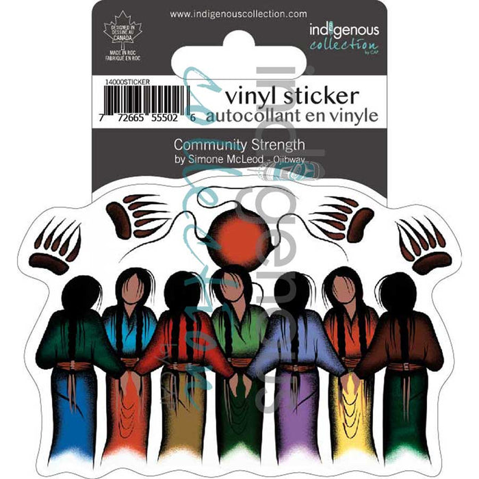 Community Strength Large Vinyl sticker (4.5" x 3.5") by Simone McLeod