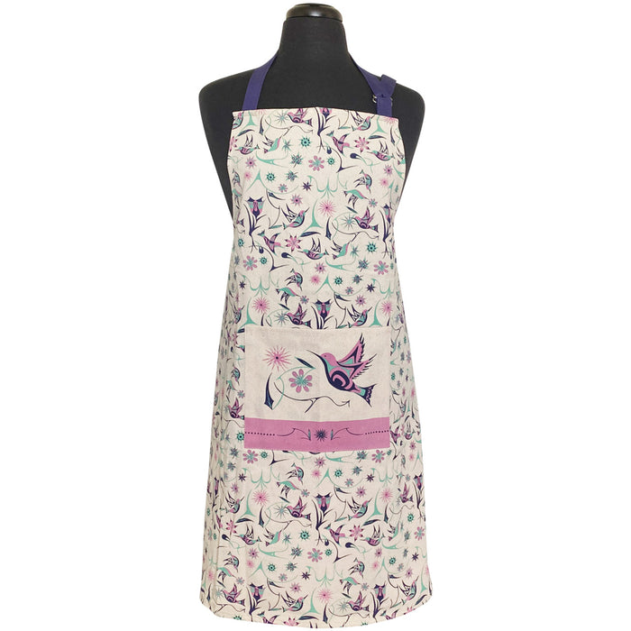 Cotton Apron, Hummingbird by Nicole La Rock indigenous art gift by Nicole La Rock Canada