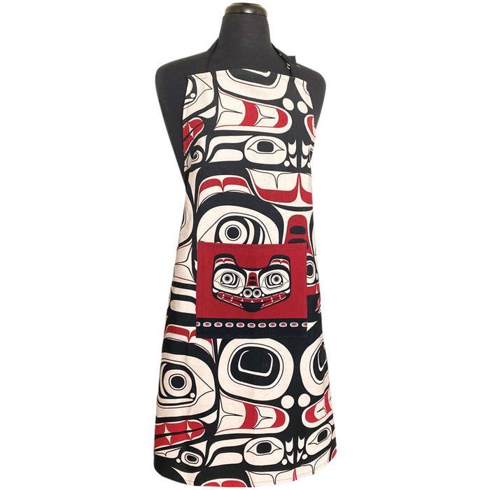 Cotton Apron, Matriarch Bear by Morgan Asoyuf indigenous art gift by Morgan Asoyuf Canada