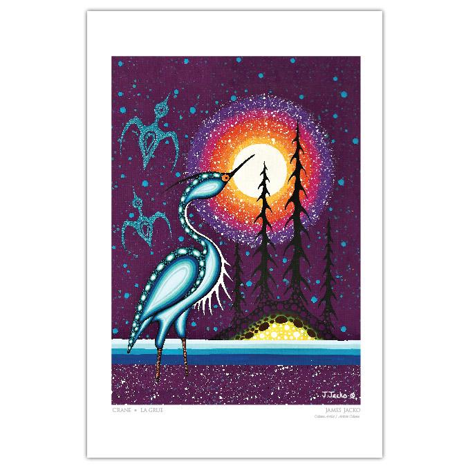 Crane indigenous art gift by James Jacko Canada