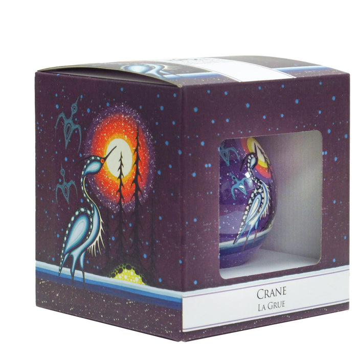 "Crane" glass ornament design by Native Artist Jack Jacko
