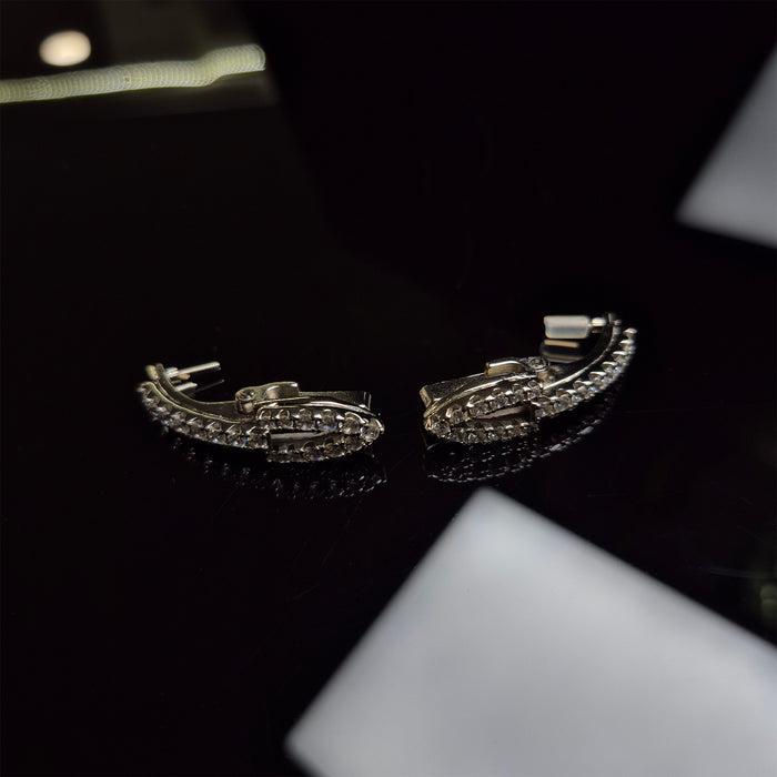 Crtr C Decor Diamonds Prong Set Temples - Silver (Pair)