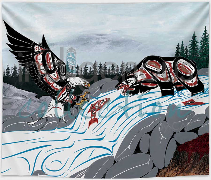 Cycle of Life indigenous art blanket by Richard Shorty Canada