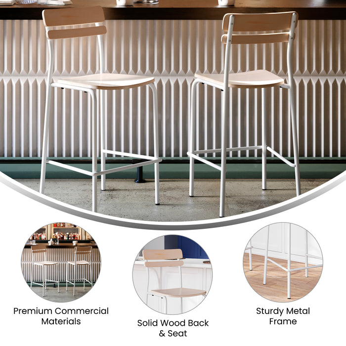 Commercial White Bar Stool