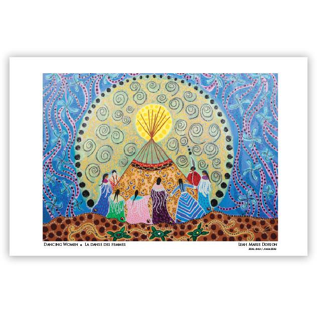 Dancing Women indigenous art gift by Leah Dorion Canada