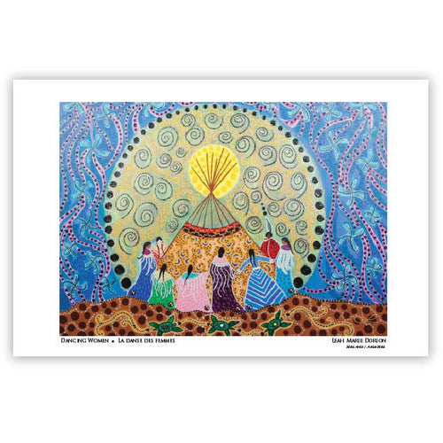 Dancing Women indigenous art gift by Leah Dorion Canada