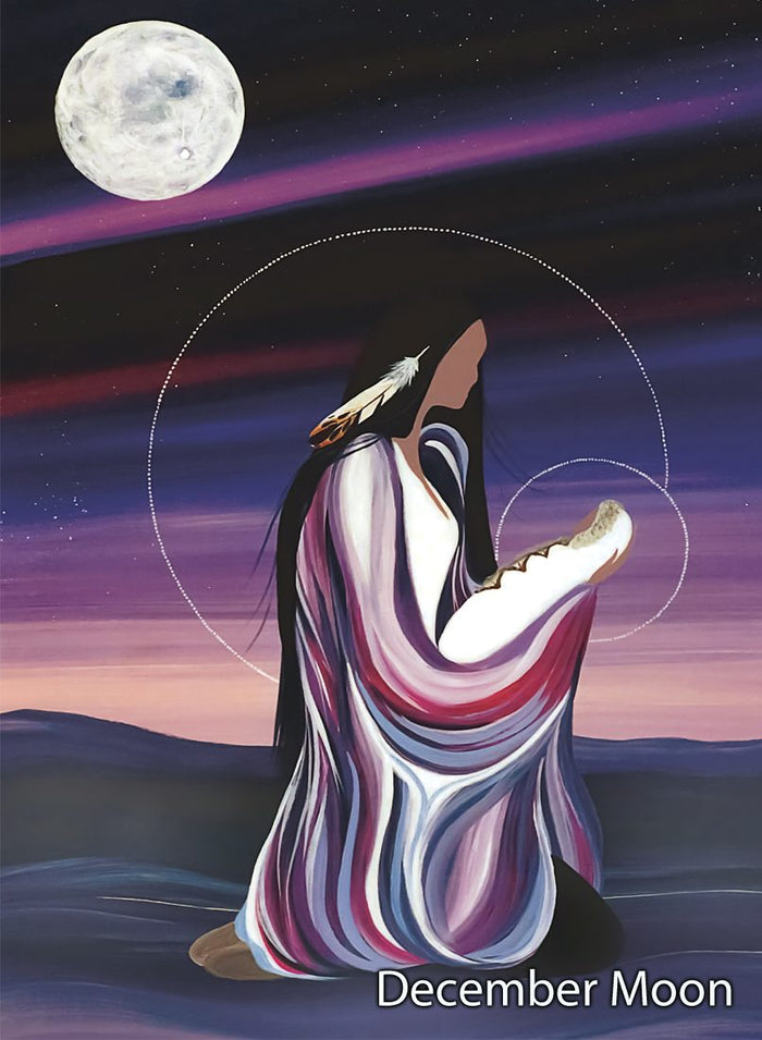 December Moon Fridge Magnet by Native Artist Betty Albert indigenous art gift by Betty Albert Canada