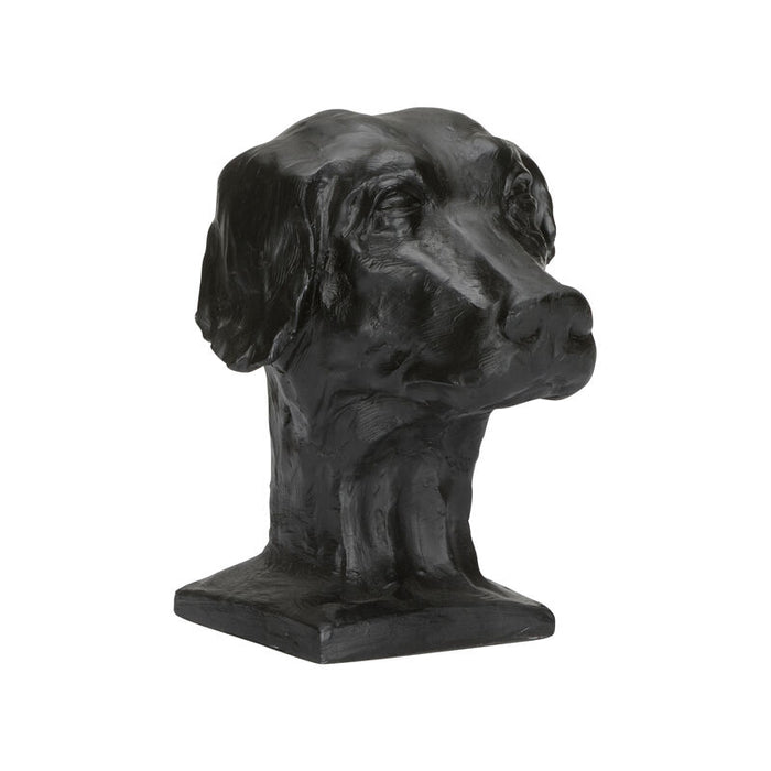 A black matte finish dog sculpture accent.
